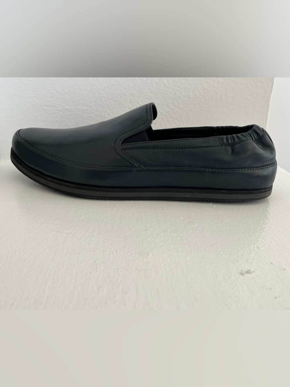 Prada Blue Leather Slip-On Driving Loafers - Picture 6 of 6
